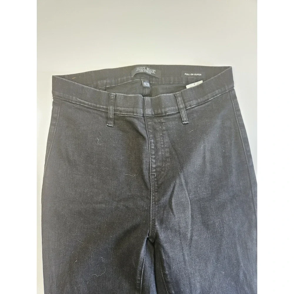 Judy Blue Jeans Womens Size 9/29 Pull On Super Black Cowbell Leg Opening - Picture 6 of 11
